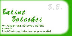 balint bolcskei business card