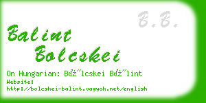 balint bolcskei business card